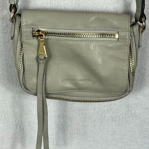 Aimee Kestenberg Purse Elephant Grey Leather Crossbody Zip Me Up - Picture 6 of 16